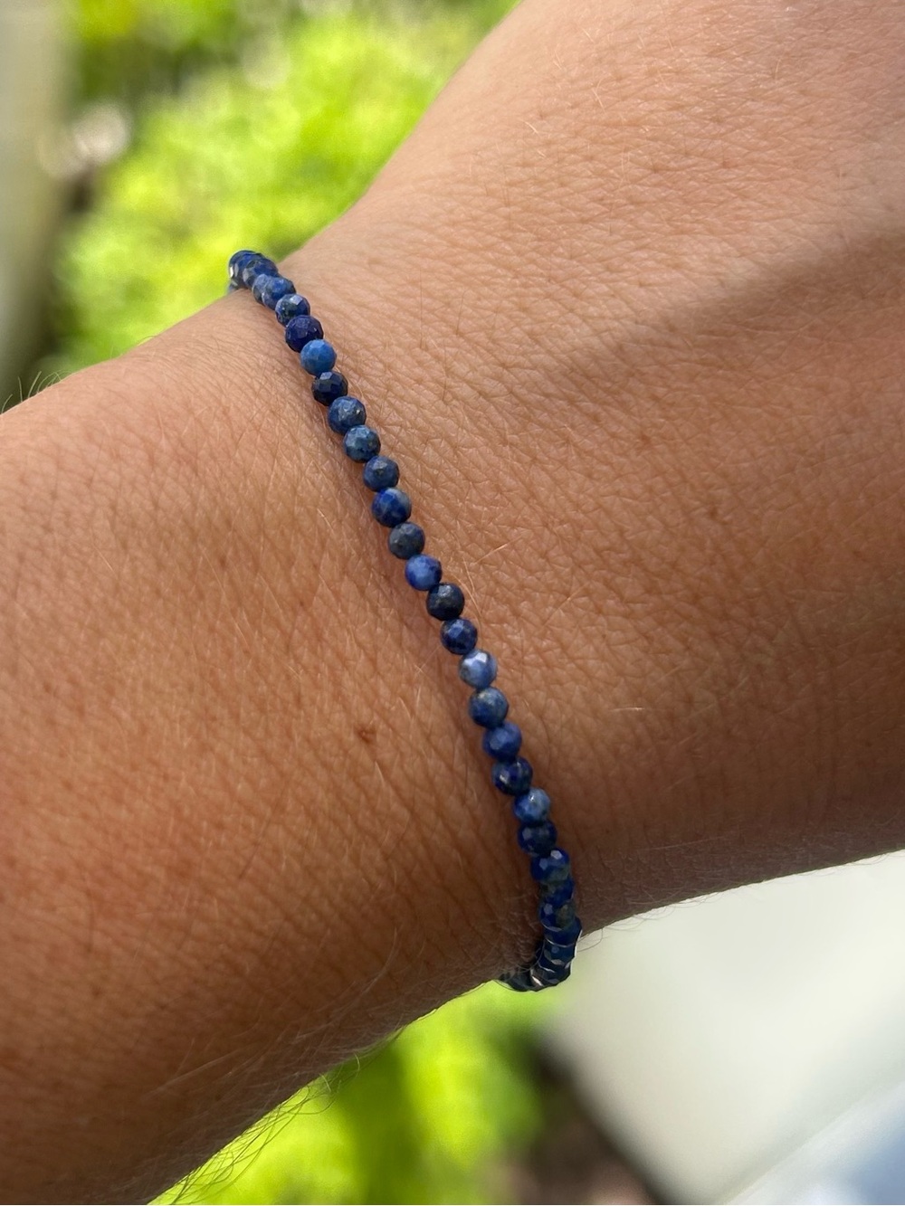 Lapis Lazuli Micro Faceted Bracelet Blue Gemstone Adjustable Crystal Jewelry